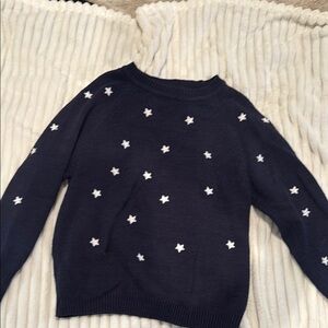 Navy Blue Sweater with White Stars